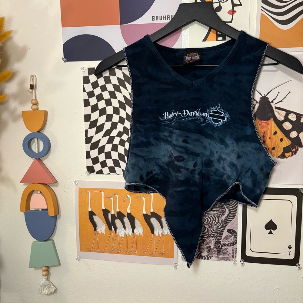Harley-Davidson Blue Tie-Dye Tank Top M
